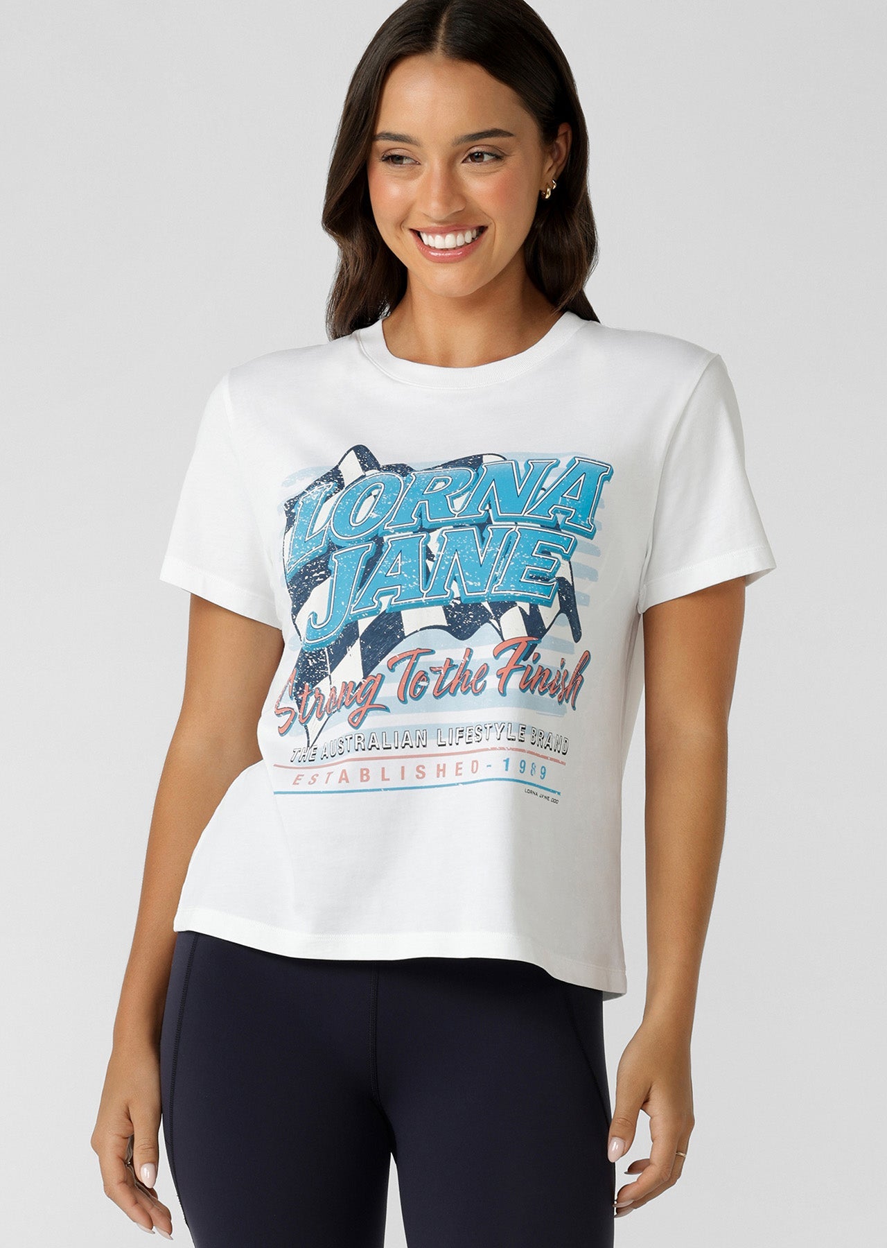 Lorna Jane Finish Line Signature T-Shirt - White