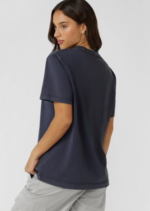 Lorna Jane Victory Washed T-Shirt - Washed Midnight Blue