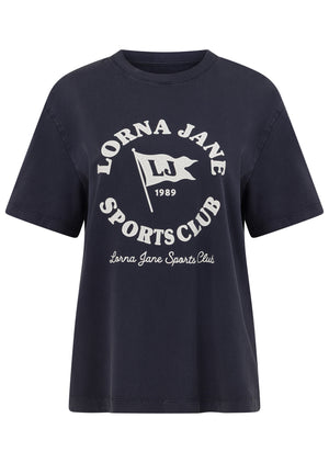 Lorna Jane Victory Washed T-Shirt - Washed Midnight Blue