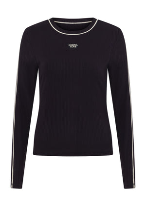 Lorna Jane Streamline Rib Long Sleeve Top - Midnight Blue