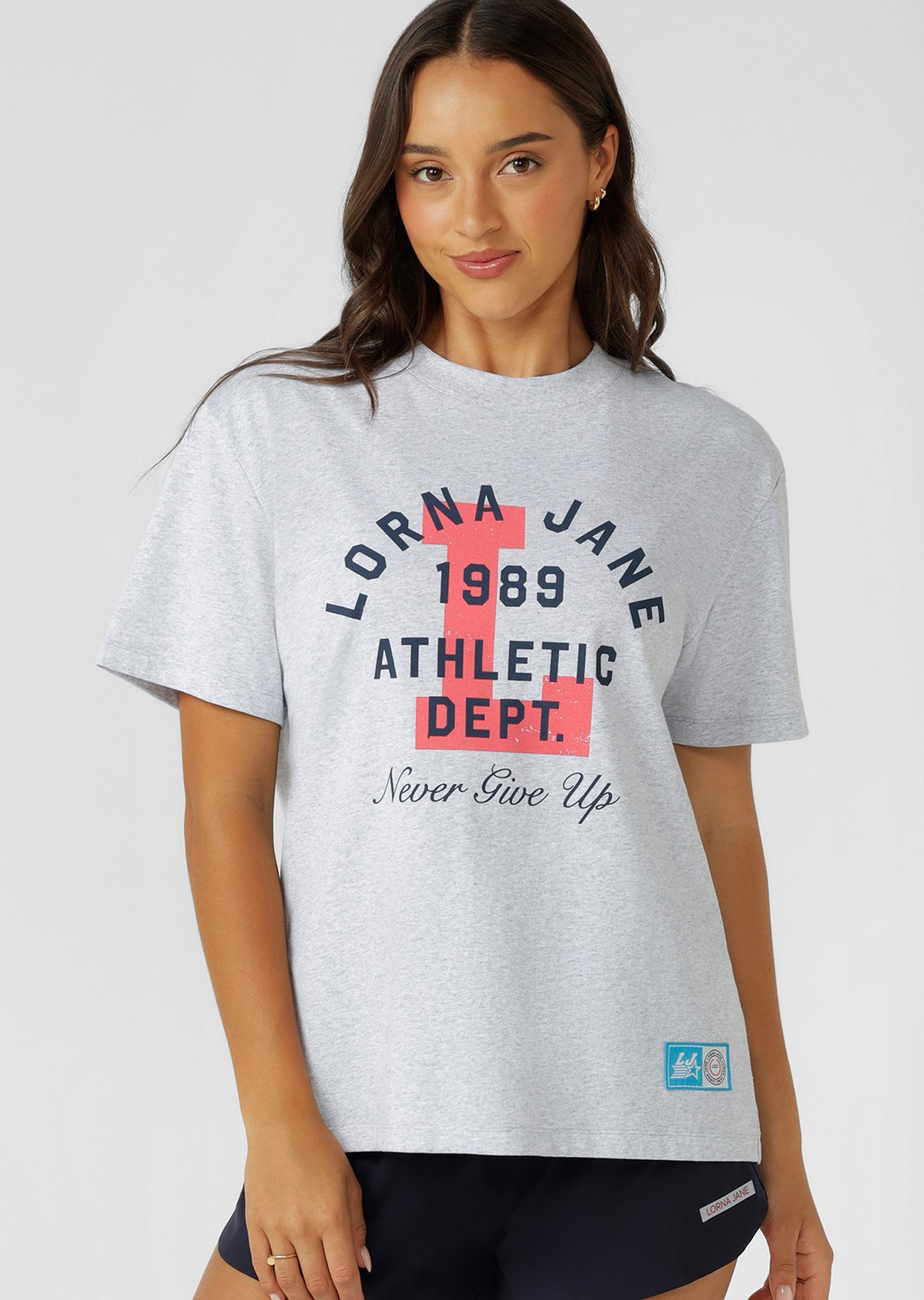 Lorna Jane Athletic Department T-Shirt - Light Grey Marl
