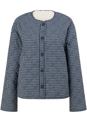 Lorna Jane Fieldline Reversible Jacket - Midnight Blue Check Print