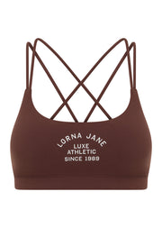 Lorna Jane Limited Edition Lotus Crop Sports Bra - Truffle