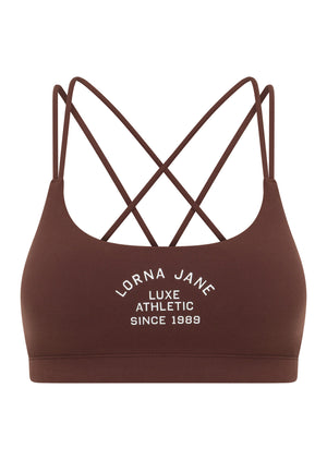 Lorna Jane Limited Edition Lotus Crop Sports Bra - Truffle