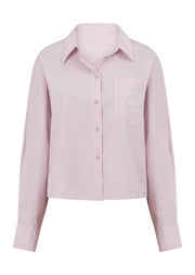 Lorna Jane Heritage Cropped Button Up Shirt - Violet Stripe