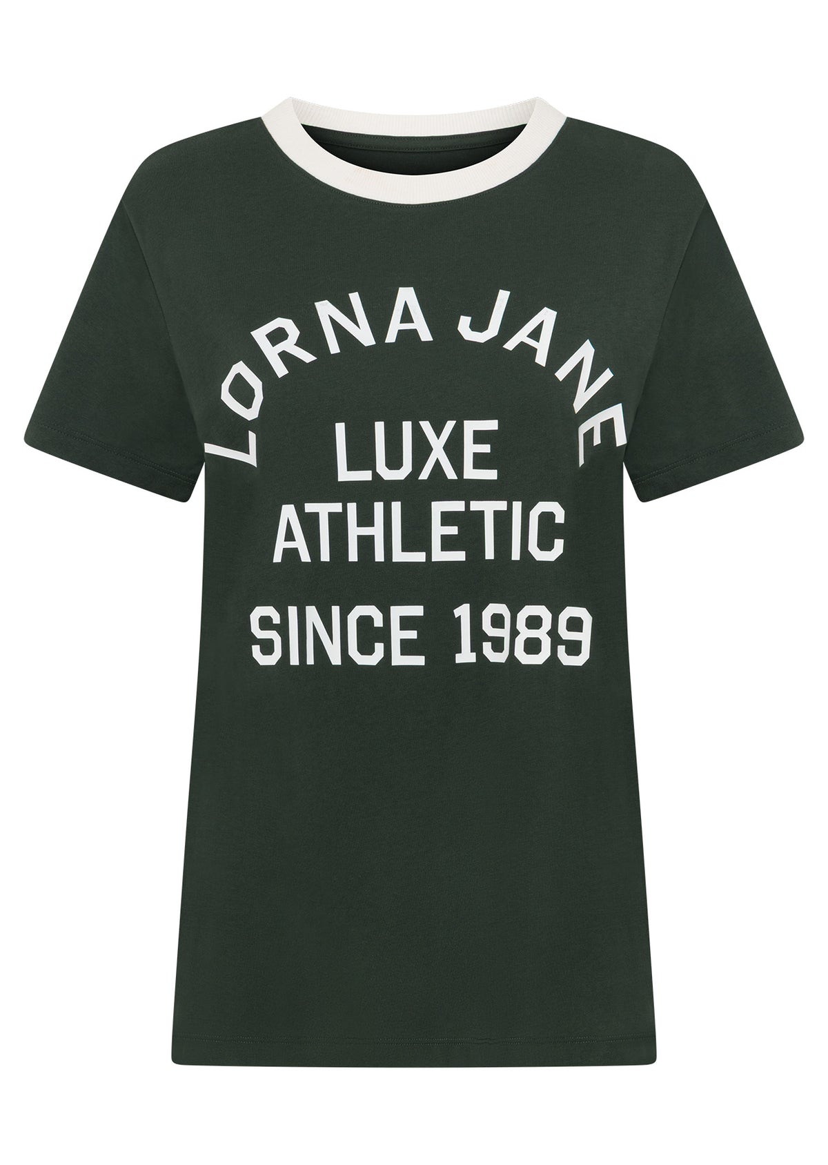 Lorna Jane Lotus Heritage Ringer T-Shirt - Fig Green