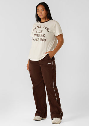 Lorna Jane Lotus Heritage Ringer T-Shirt - Porcelain