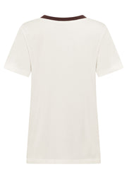 Lorna Jane Lotus Heritage Ringer T-Shirt - Porcelain