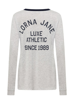 Lorna Jane Limited Edition Lotus Long Sleeve T-Shirt - Light Grey Marl