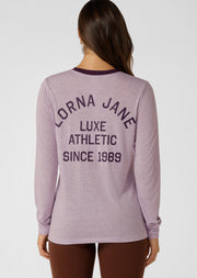 Lorna Jane Limited Edition Lotus Long Sleeve T-Shirt - Pale Violet Marl