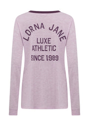 Lorna Jane Limited Edition Lotus Long Sleeve T-Shirt - Pale Violet Marl