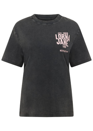 Lorna Jane Heritage Inspiration Washed Relaxed T-Shirt - Washed Black