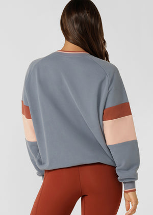 Lorna Jane Iconic Sport Panelled Sweat - Powder Grey