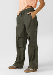 Lorna Jane Flashdance Wide Leg Cargo Pants - Dark Khaki Haze