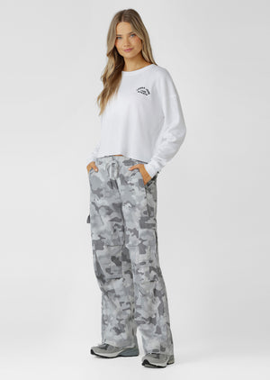 Lorna Jane Lotus Waffle Long Sleeve Top - White