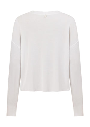 Lorna Jane Lotus Waffle Long Sleeve Top - White