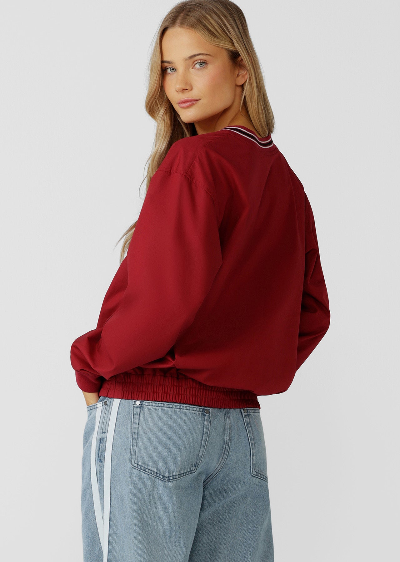 Lorna Jane Home Run V Neck Popover - Dark Red