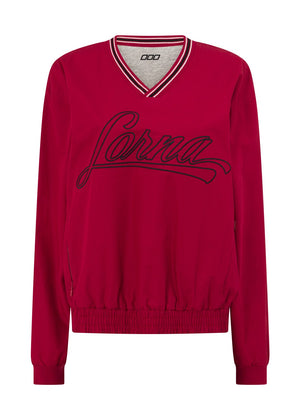 Lorna Jane Home Run V Neck Popover - Dark Red