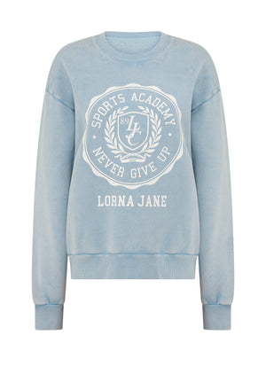Lorna Jane College Collection Washed Sweat - Washed Vibrant Sky