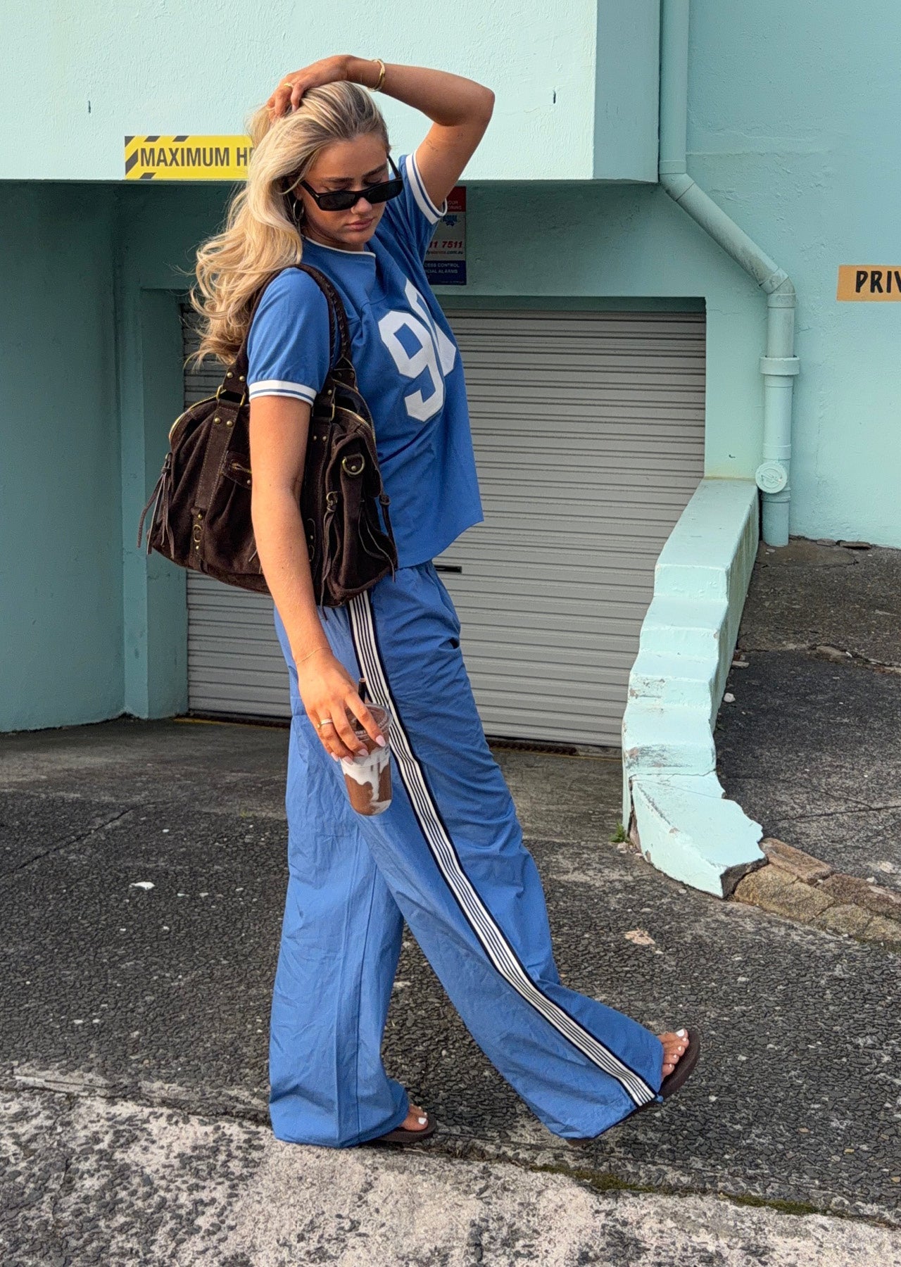 Lorna Jane Track Star Wide Leg Pants - Cosmic Dust