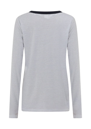 Lorna Jane Lotus Limited Edition Long Sleeve Top - Midnight Blue Stripe