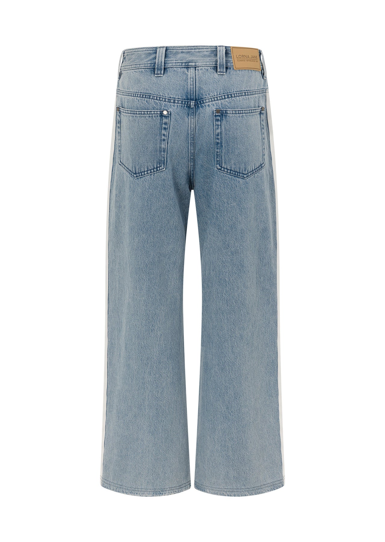Lorna Jane Nostalgia Light Wash Denim Pants - Light Blue Washed Denim