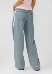 Lorna Jane Nostalgia Light Wash Denim Pants - Light Blue Washed Denim