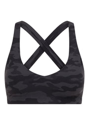 Lorna Jane Cute In Camo Sports Bra - Black Camo Print