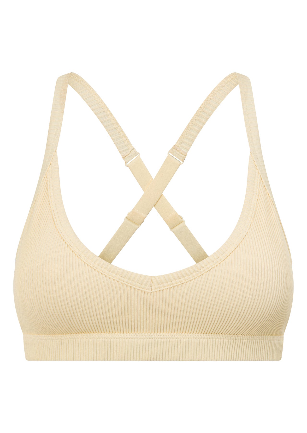 Lorna Jane Traveller Rib Sports Bra - Vanilla Creme