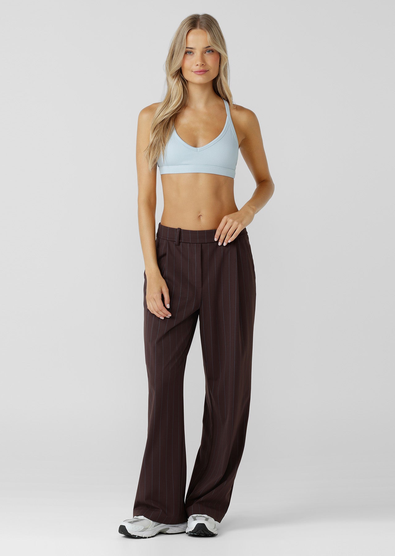 Lorna Jane Traveller Rib Sports Bra - Vibrant Sky