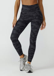Lorna Jane Camo Ankle Biter Leggings - Black Camo Print