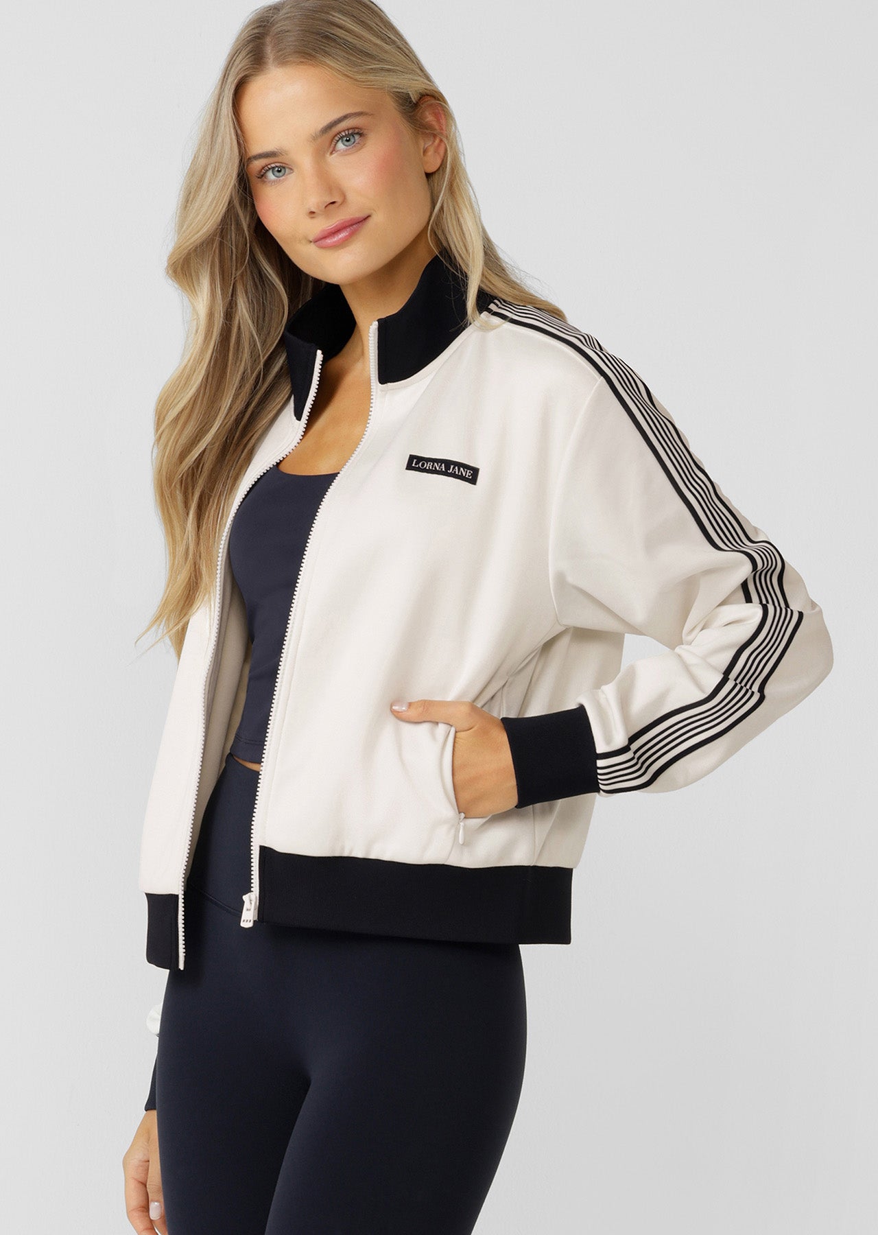 Lorna Jane Revival Zip Through Jacket - Porcelain