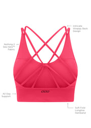 Lorna Jane Lotus Longline Sports Bra - Neon Raspberry