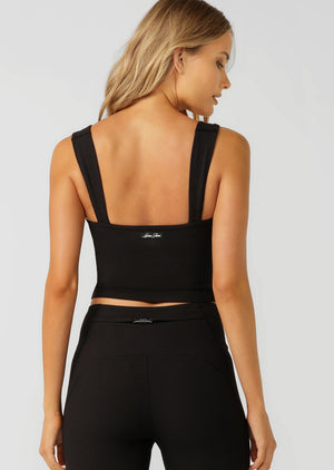 Lorna Jane Irresistible Rib Bra Tank Combo - Black