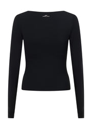Lorna Jane Effortless Long Sleeve Top Bra Combo - Black