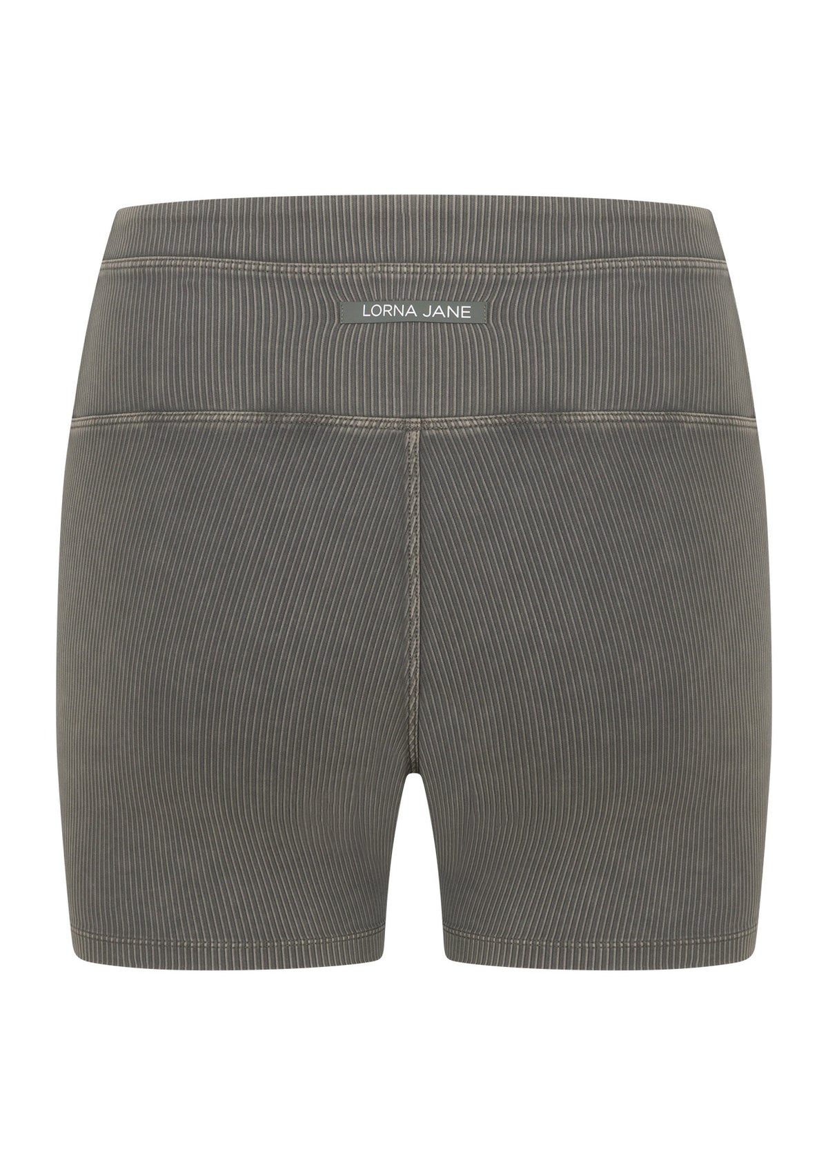 Lorna Jane Perform Washed Rib 12cm Bike Shorts - Washed Khaki Haze