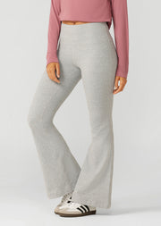 Lorna Jane True Comfort Flared Leggings - Grey Marl