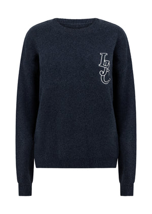 Lorna Jane LJC Boucle Knit Jumper - Platinum Navy