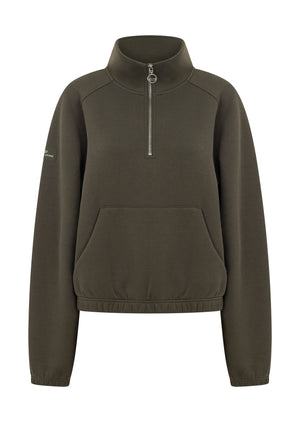 Lorna Jane Team Player Quarter Zip Sweat - Dark Khaki Haze