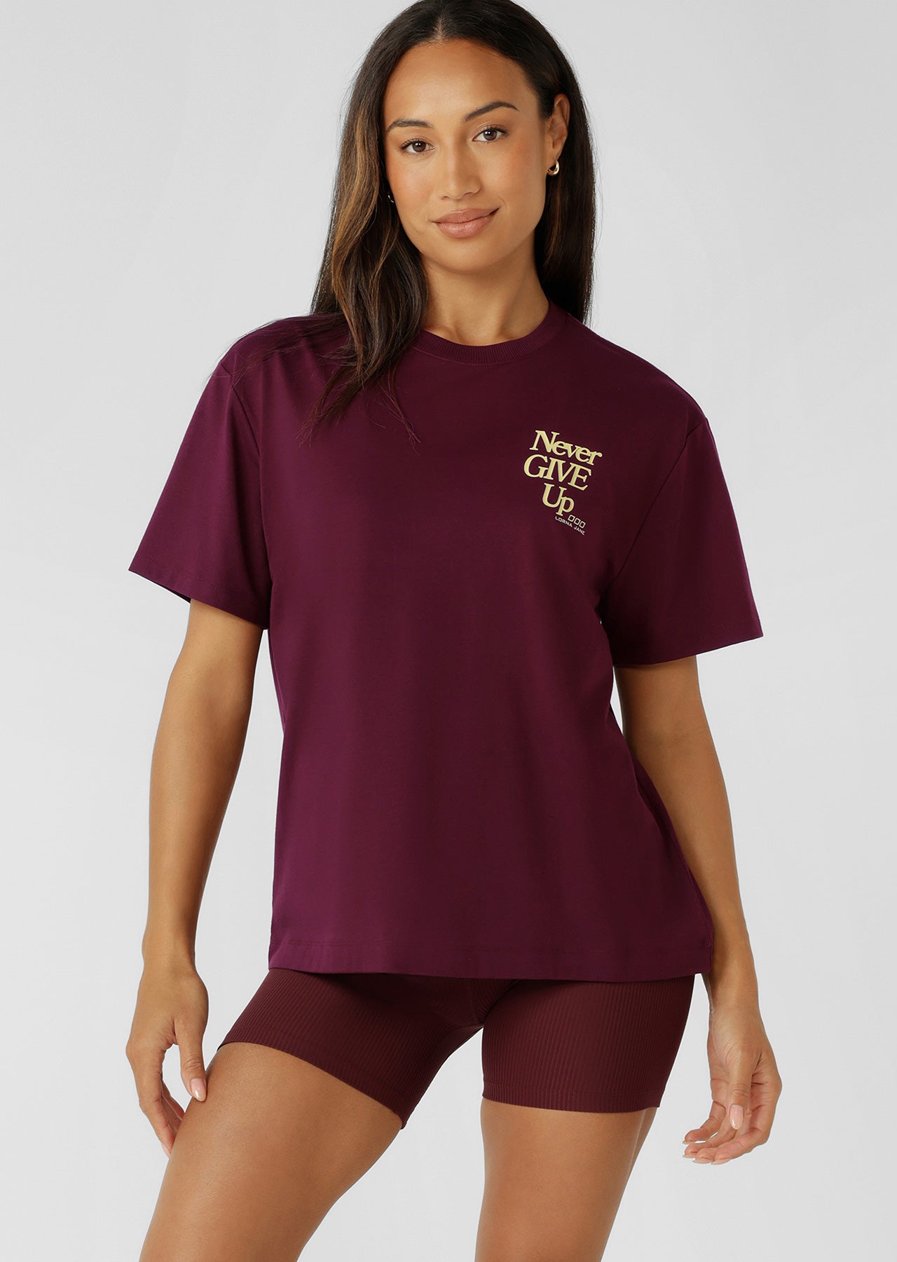 Lorna Jane Keep Going T-Shirt - Plum Red