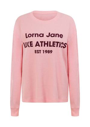 Lorna Jane Off Duty Waffle Long Sleeve T-Shirt - Peony