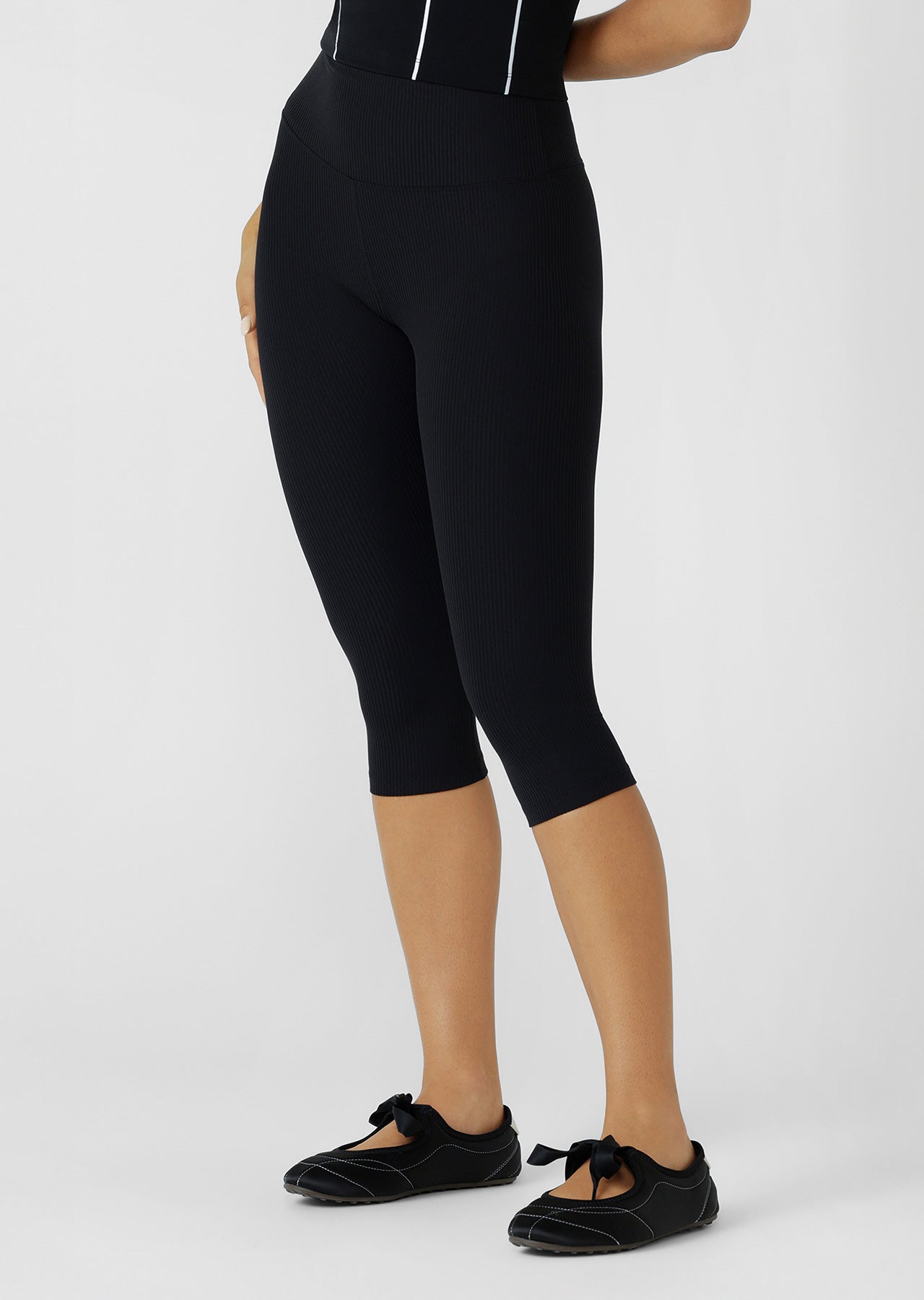 Lorna Jane Irresistible Rib Capri Leggings - Black