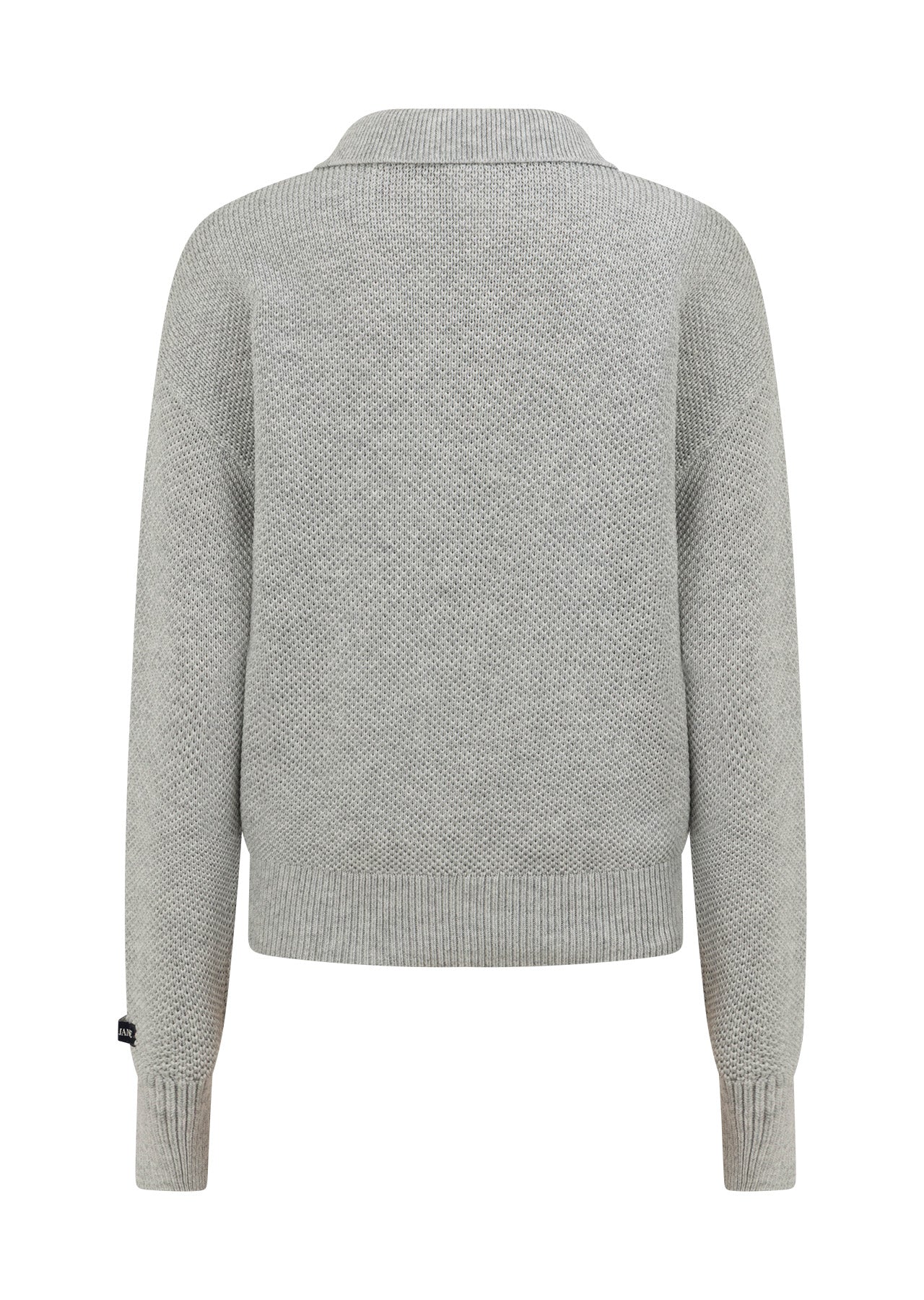 Lorna Jane Feeling Fine Knit Polo Top - Grey Marl