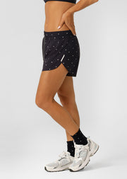 Lorna Jane Shine On Track Star Run Shorts - Polka Dot Print