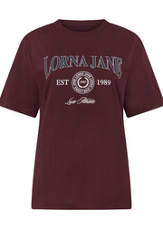 Lorna Jane Strive Relaxed T-shirt - Plum Red