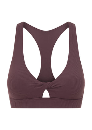Lorna Jane Centre Stage High Support Rib Sports Bra - Amethyst Shadow