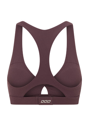 Lorna Jane Centre Stage High Support Rib Sports Bra - Amethyst Shadow