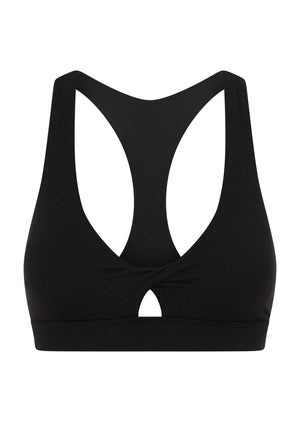 Lorna Jane Centre Stage High Support Rib Sports Bra - Black