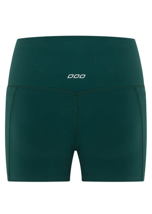 Lorna Jane Hi-Fold No Ride 2 Pocket 10cm Bike Shorts - Midnight Green