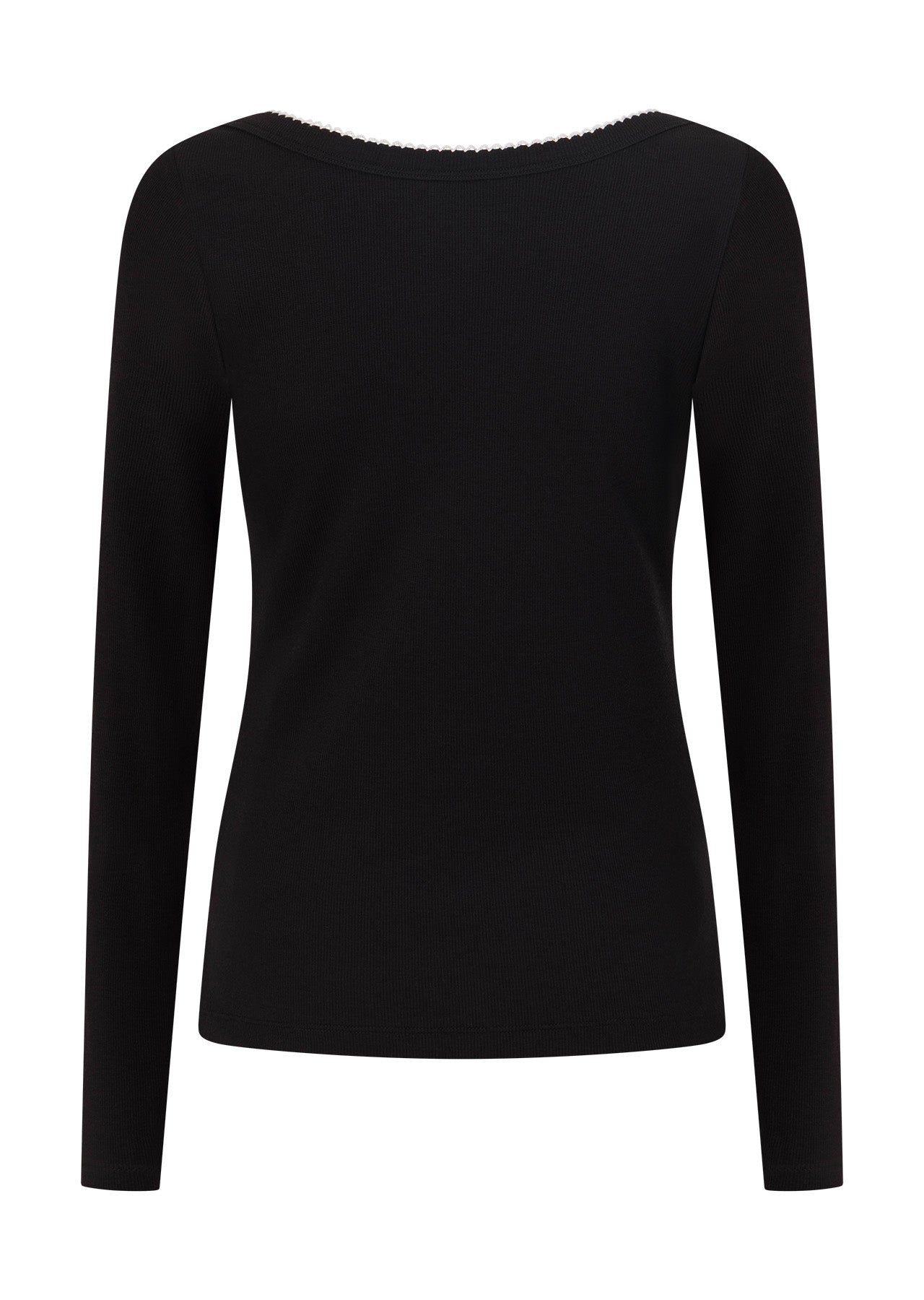Lorna Jane Sonnet Lace Reversible Long Sleeve Rib Top - Black